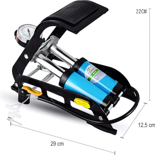 M052 Fahrradpumpe Luftpumpe Fuß mit Manometer