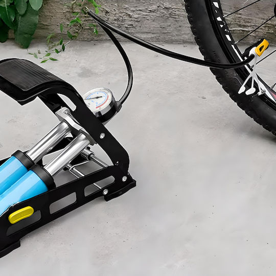 M052 Fahrradpumpe Luftpumpe Fuß mit Manometer