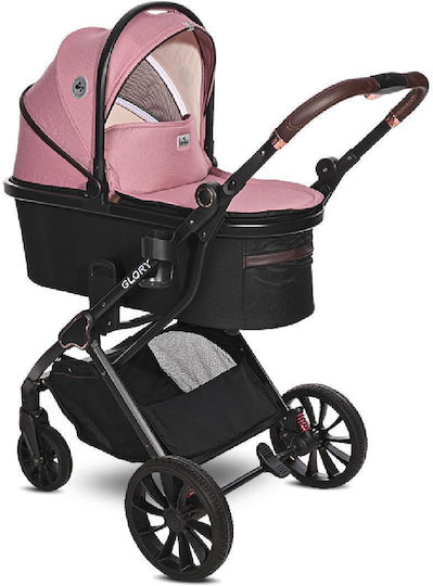 Lorelli Glory Adjustable 3 in 1 Baby Stroller Suitable for Newborn Pink