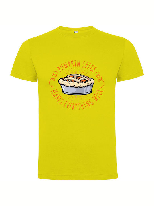 iLovePrints Spiced Pumpkin Pie Logo T-shirt Yellow