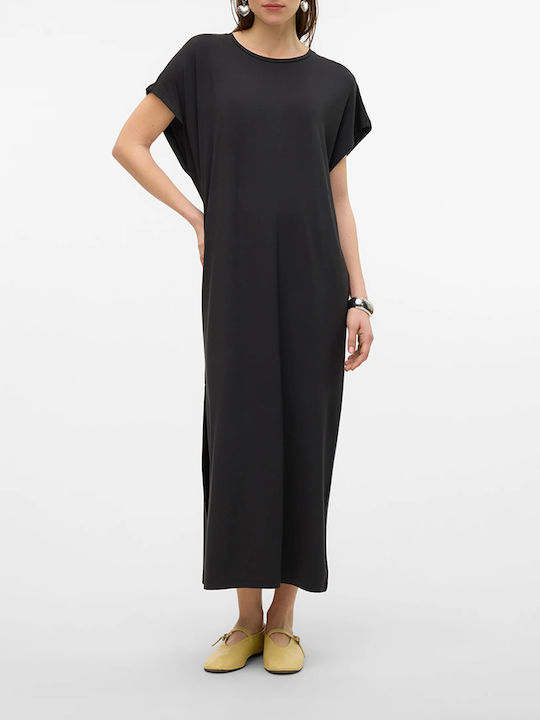 Vero Moda Maxi Φόρεμα με Σκίσιμο Black