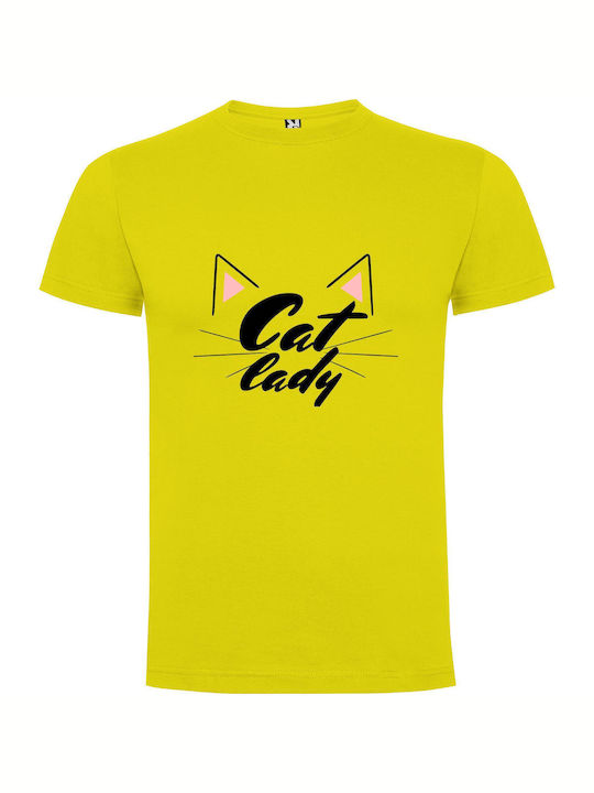 iLovePrints Feline Elegance T-shirt Yellow