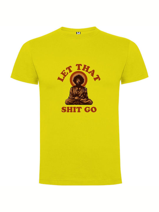 iLovePrints Shitless Sitting Serenity T-shirt Yellow