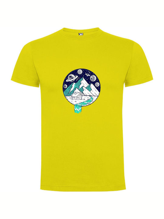 iLovePrints Planetary Dream Home T-shirt Yellow