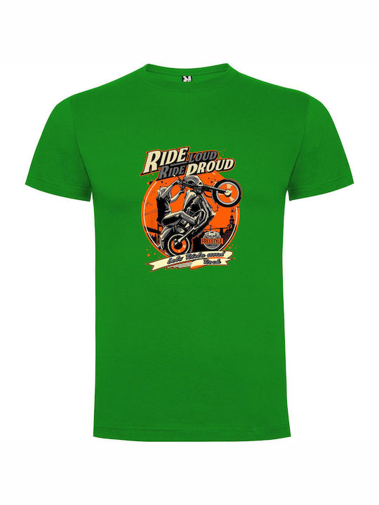 iLovePrints Wheelie Glory T-shirt Πράσινο