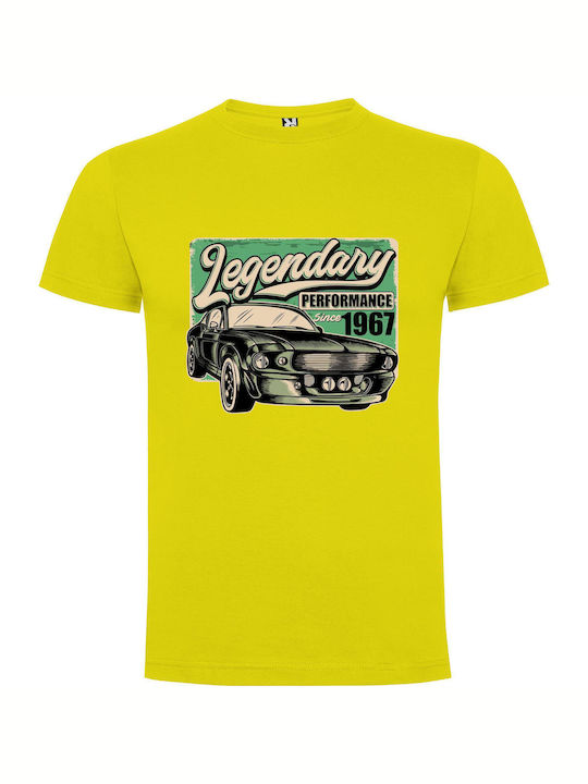 iLovePrints Legendary Mustang Revival T-shirt Yellow