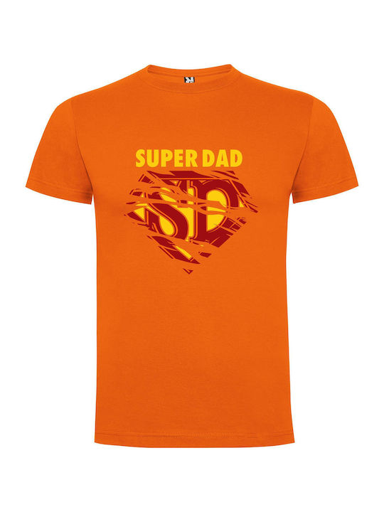 iLovePrints Dad Of Steel T-shirt Orange