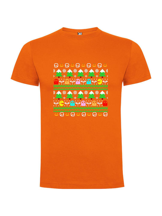 iLovePrints Pixel T-shirt Πορτοκαλί