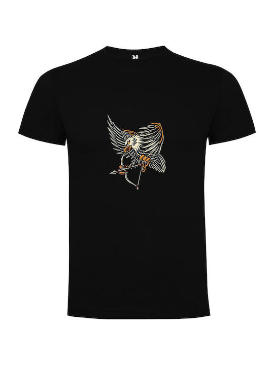 iLovePrints Eagle's Arrow Emblem T-shirt Black