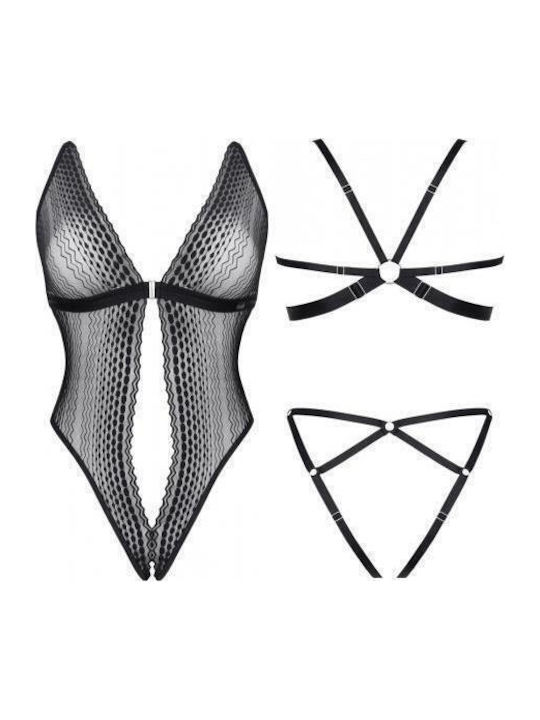 Boss Of Toys Ladyx Isbel Bodysuit Sexy Cu Dantelă Negru