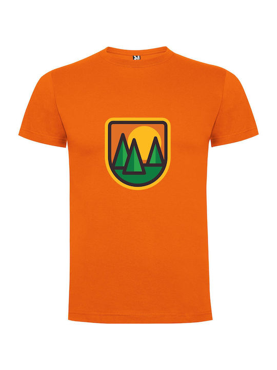 iLovePrints Nature Emblem Collection T-shirt Orange