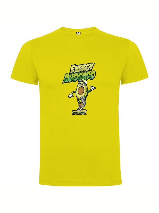 iLovePrints Avocado Skate Dream T-shirt Yellow