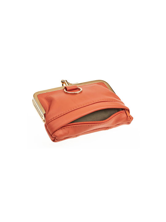 Verde Small Leather Women's Wallet Coins Orange