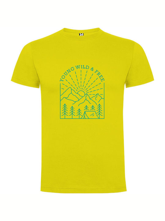 iLovePrints Mountain Youth Logo T-shirt Yellow