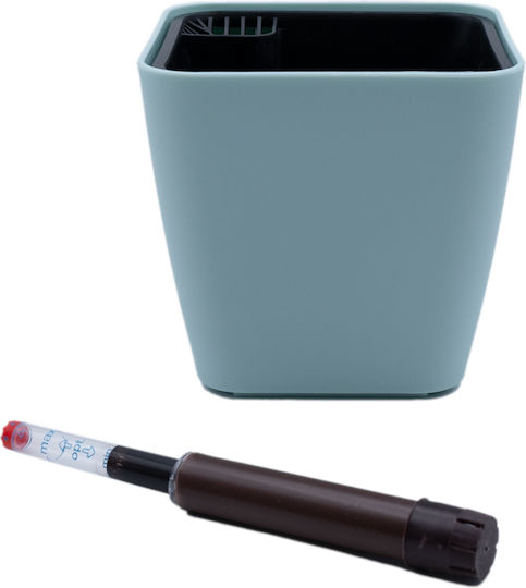 Uncle George Self-watering Pot Plastic Blue 13.5x13.5x12cm.