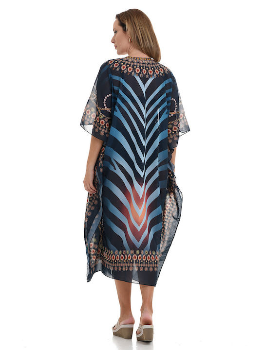 MiandMi Women's Maxi Caftan Beachwear Blue