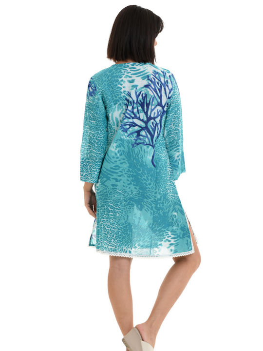 MiandMi Women's Caftan Beachwear Turquoise