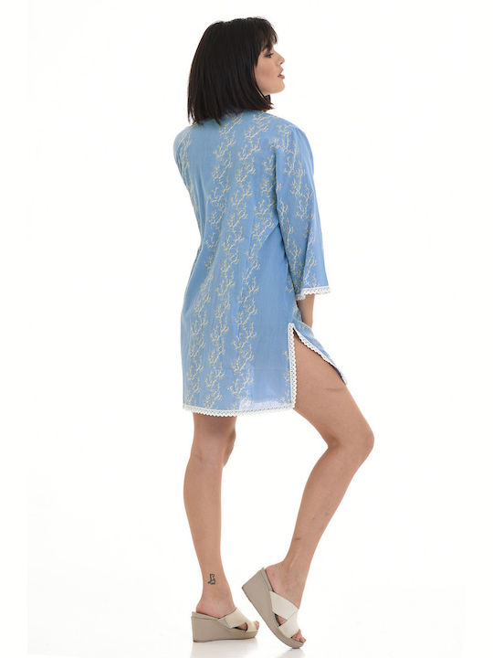 MiandMi Damen Kaftan Strand Blue