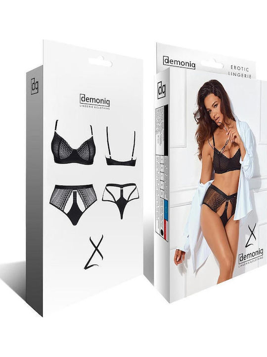 Boss Of Toys Δαντελένιο Σετ Εσωρούχων Σουτιέν με Slip Black