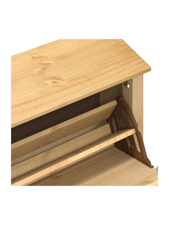 Schuhschrank aus Massivholz 99x32x47cm