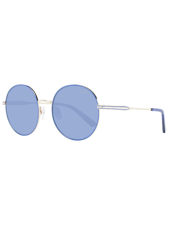 Pepe Jeans Sunglasses with Silver Metal Frame and Blue Lens PJ5196-461