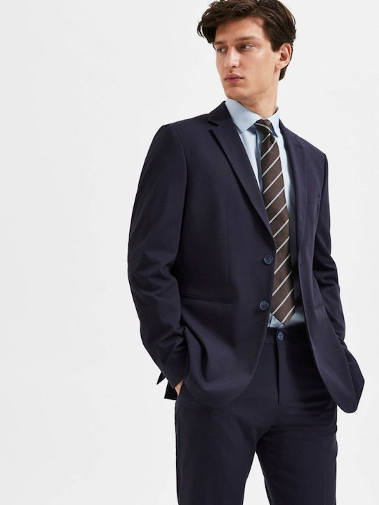 Selected Sacou bărbați cu croială strâmtă Navy Blazer