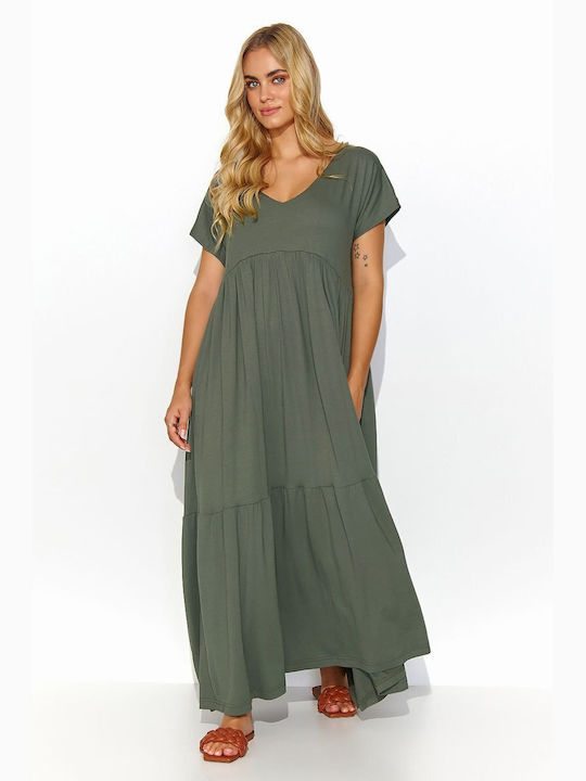 Makadamia Maxi Dress with Ruffle Black