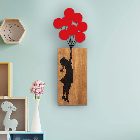 Megapap από Ξύλο Girl with Balloons 100x3x36cm Megapap από Ξύλο Girl with Balloons 100x3x36cm