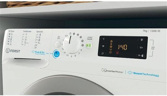 Indesit Πλυντήριο Ρούχων 7kg 1200 Στροφών BWSE 71295X WSV EU