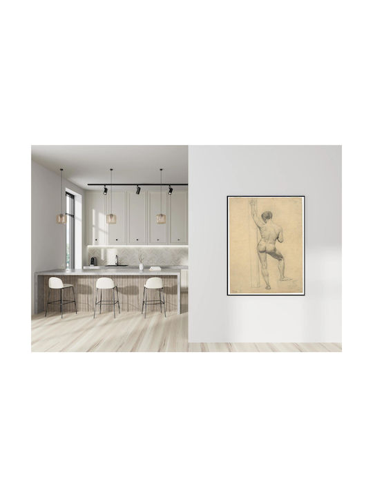Male Academy Nude Back Картина Платнен 100x150см