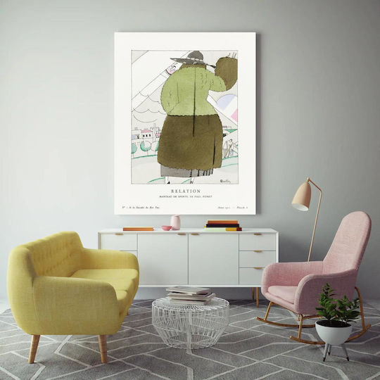 Relation, Manteau De Sports, De Paul Poiret (1921) By Charles Martin, Published In Gazette Du Bon Ton Painting on Canvas 50x80cm