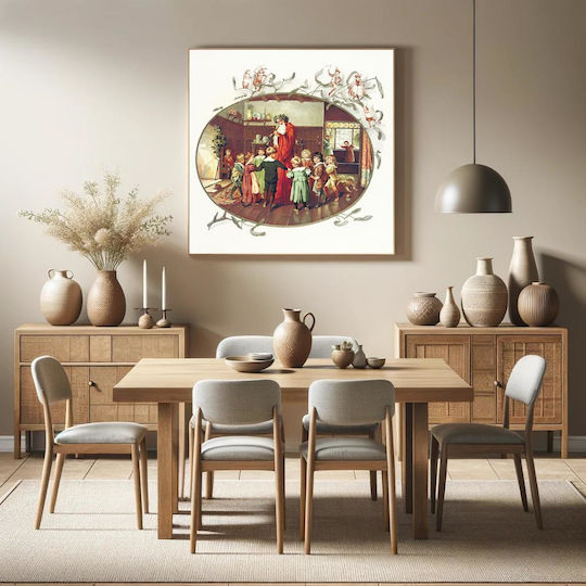 Santa Claus With Children Illustration From The Coming Of Father Christmas (1894) By Eliza F. Manning Painting on Canvas 110x110cm