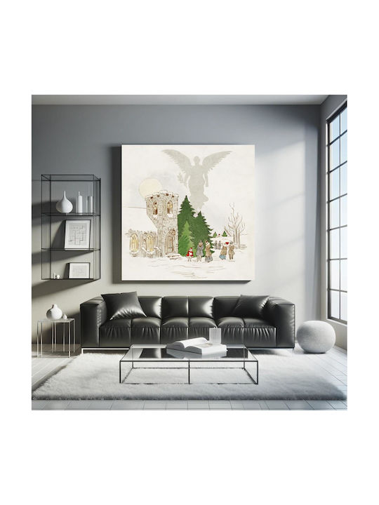 Illustration Of A White Christmas With An Angel (1919) By Frank Buttolph Painting on Canvas 120x120cm