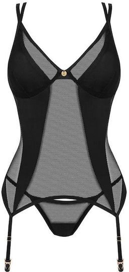 Boss Of Toys Sexy Dessous-Set Mit Gittermuster Und Straps Schwarz