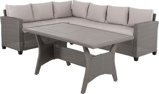 Outdoor Living Room Set Carson 2 Pieces Gray with Pillows