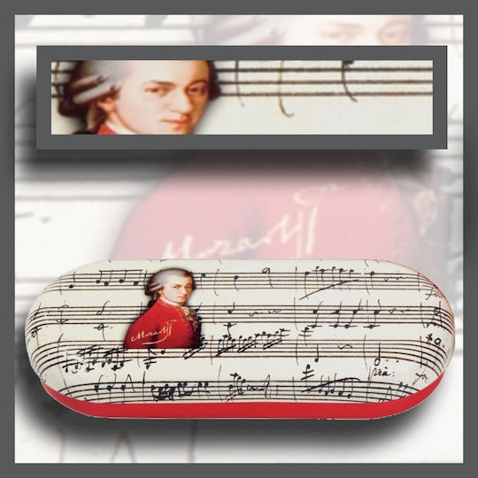 Fridolin Mozart Калъф За Очилa Твърд С Магнитно Затваряне Бял