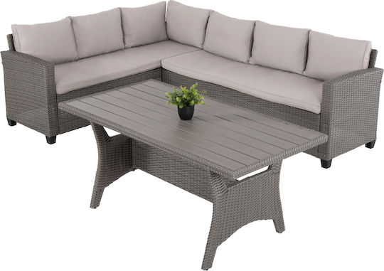 Outdoor Living Room Set Carson 2 Pieces Gray with Pillows