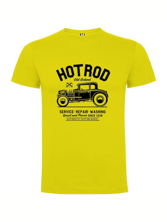 iLovePrints Retro Auto Repair Shirt T-shirt Yellow