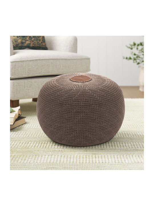 Bean Bag Stool Poof Knit Coffee 47x47x35cm