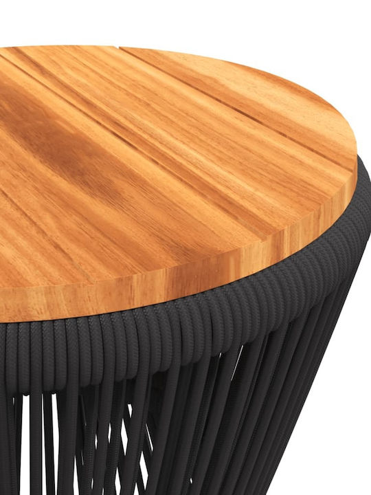 Auxiliary Table for Small Outdoor Spaces Made of Acacia with Metal Frame Solid Acacia 45x45x44cm