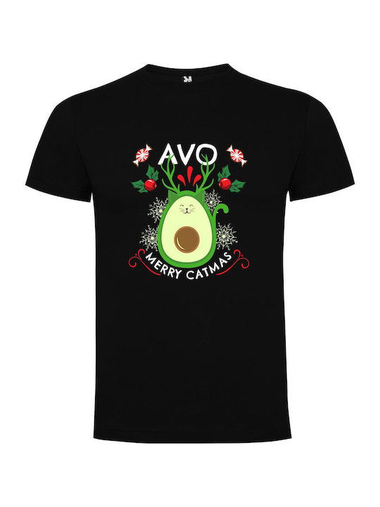 iLovePrints Merry Avocado T-shirt Schwarz