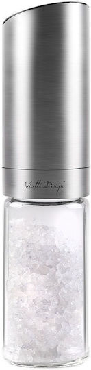 Vialli Design Ηλεκτρικός Μύλος Αλατιού Inox σε Γκρι Χρώμα 5.5cm