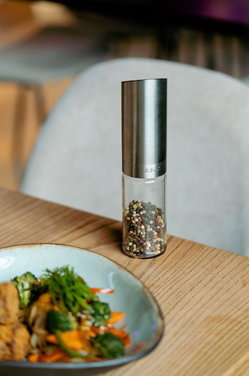 Vialli Design Ηλεκτρικός Μύλος Αλατιού Inox σε Γκρι Χρώμα 5.5cm