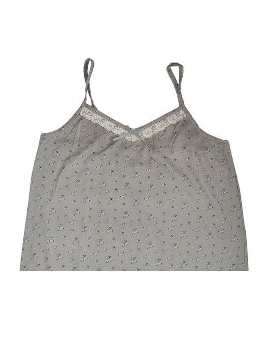 Lovelx Homewear Καλοκαιρινό Γυναικείο Νυχτικό Γκρι