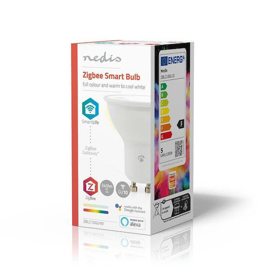 Nedis Smart Λάμπα LED 4.7W για Ντουί GU10 RGB 345lm