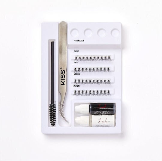Kiss Lash Couture Luxtension Smocuri Magnetice 3D Formă C Kit Gene False Negre