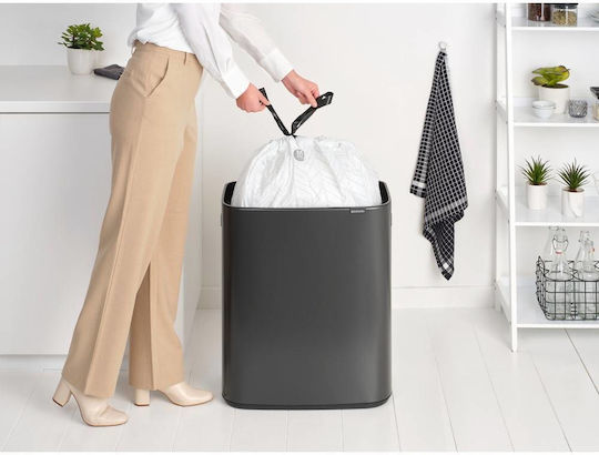 Brabantia Κάδος Bo Touch Απορριμμάτων Πλαστικός Push Γκρι 60lt