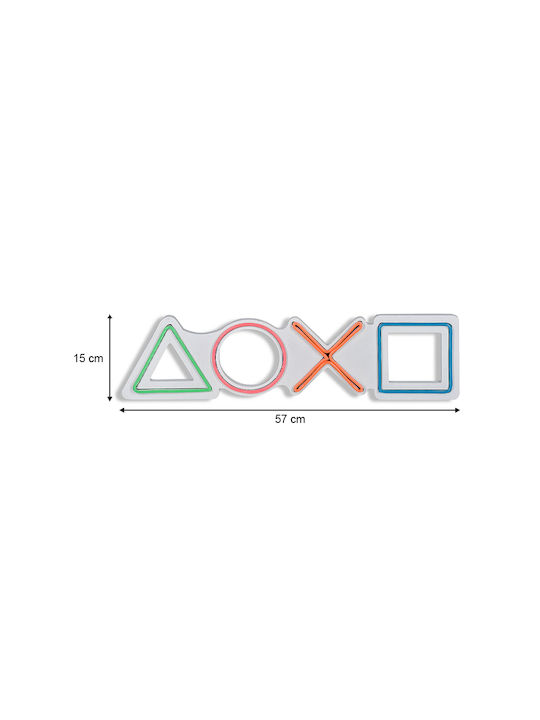 Megapap Neon Διακοσμητικό Φωτιστικό Neon Playstation LED 57x15εκ.