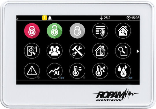 Ropam Клавиатура за Аларма Touch с екран в Бял Цвят TPR-4W