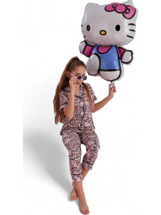 Siyah Inci Kids' Pajamas Summer Cotton Pink